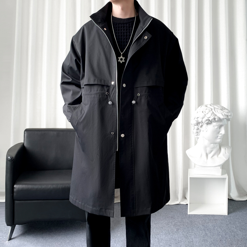 Streetwear Brand New - 韓国のメンズファッショントレンチコート,ロングオーバーコート,メンズウインドブレーカー,アウターウェア,新品,ストリートウェア