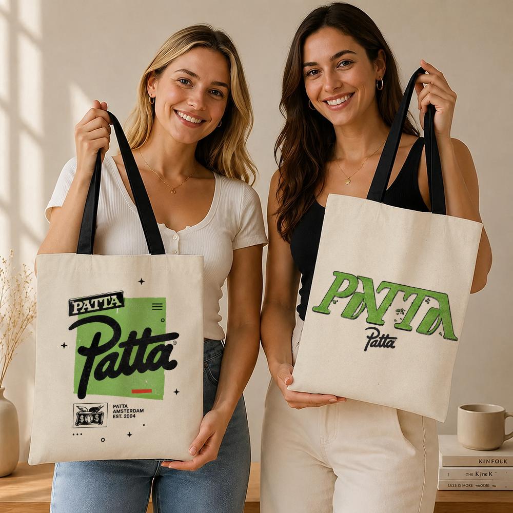 Streetwear Brand Bag - ストリートウェアブランドPattaの収納バッグ、キャンバスバッグ。仕事、学校、毎日の通勤に適しており、再利用可能なショッピングバッグです。