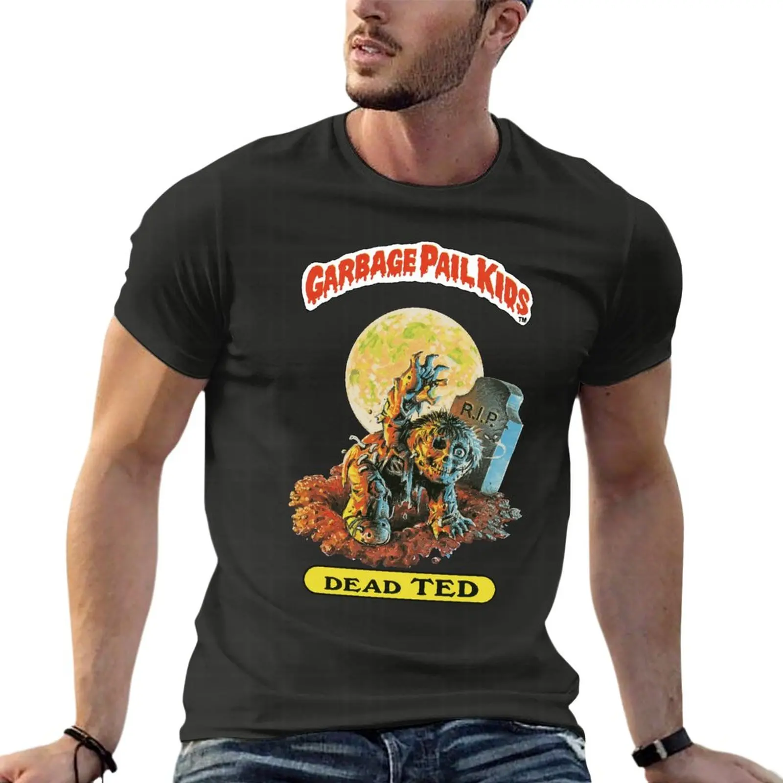 Streetwear Brand Shirts - 男性用の特大のゴミ箱Tシャツ,綿100% のストリートウェア,大きなトップ,子供用のブランドの服,80年代のリック