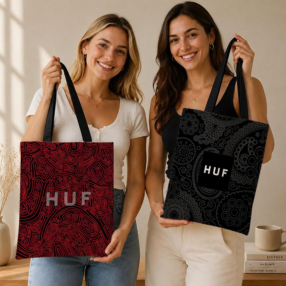 Streetwear Brand Bag - ストリートウェアブランドHufのファッション収納バッグ、キャンバスバッグ。仕事、学校、毎日の通勤に最適、再利用可能なショッピングバッグ。