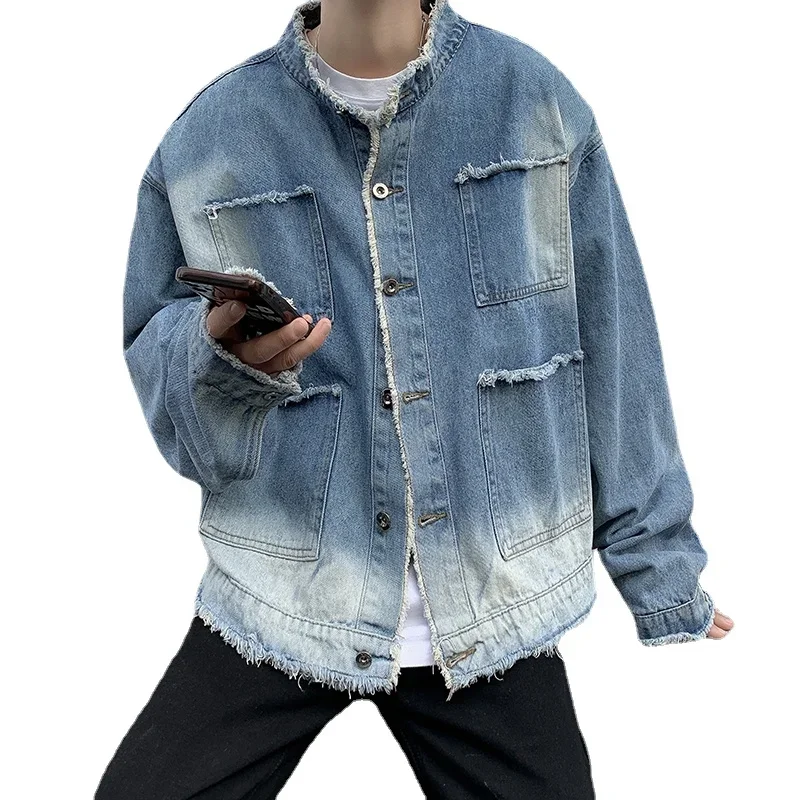 アメリカンレトロヒップホップローエッジデニムジャケットメンズ - Streetwear Brand Pants のレビューと価格