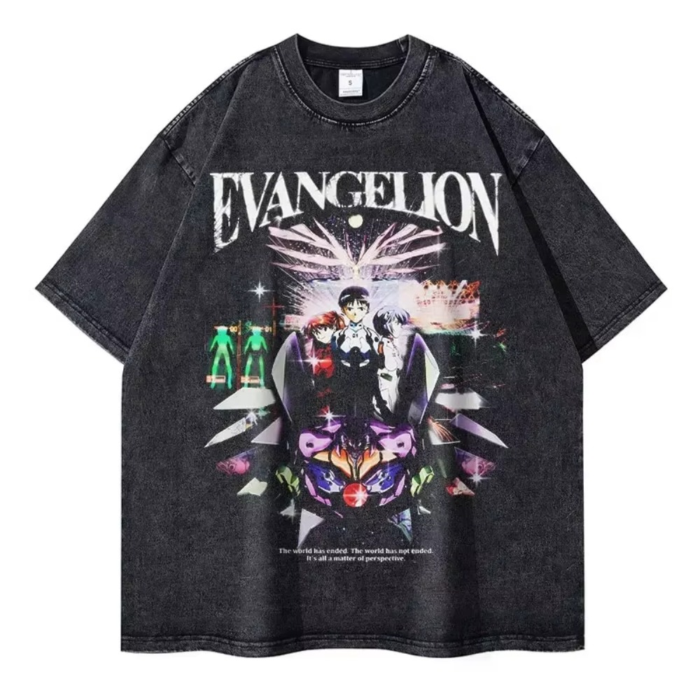 特大メンズ Tシャツ服 EVA アニメストリートブランドヴィ - Streetwear Brand Shirts のレビューと価格