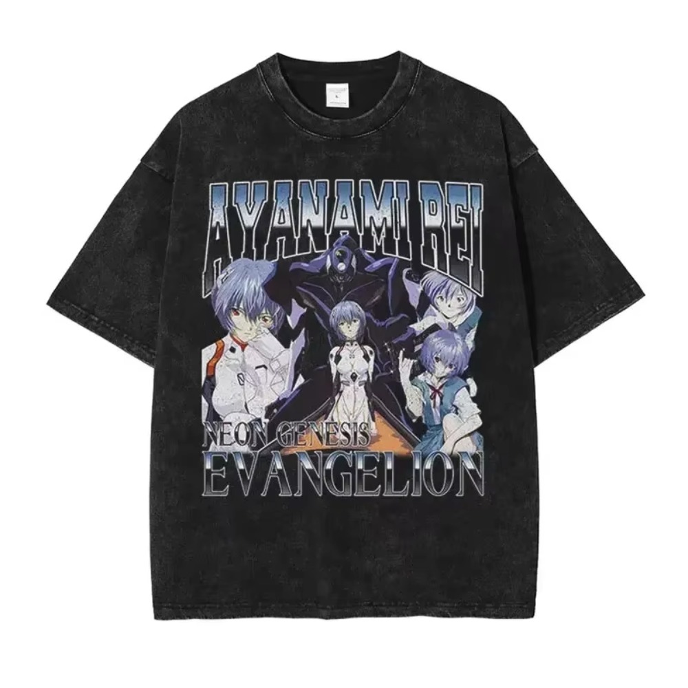 特大メンズ Tシャツ服 EVA アニメストリートブランドヴィ - Streetwear Brand Shirts のレビューと価格