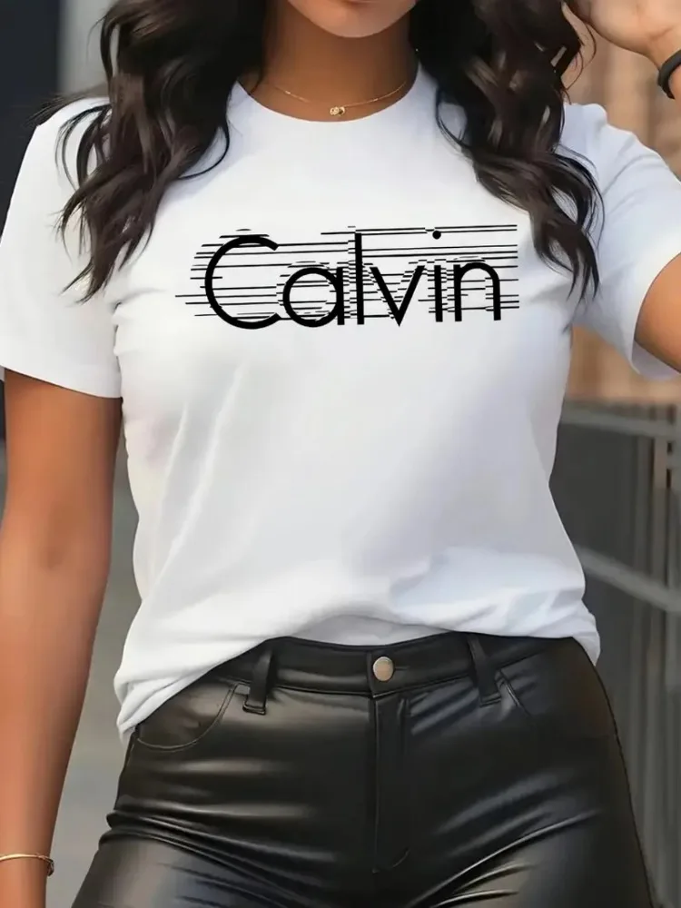 カルバン レディース Tシャツ レジャー ファッション 半袖 - Streetwear Brand Shirts のレビューと価格