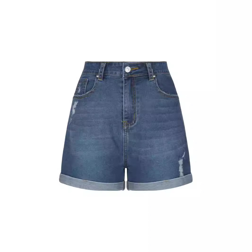 ショートパンツジーンズ女性ストリートデニムストレートボタンジ - Streetwear Brand Pants のレビューと価格